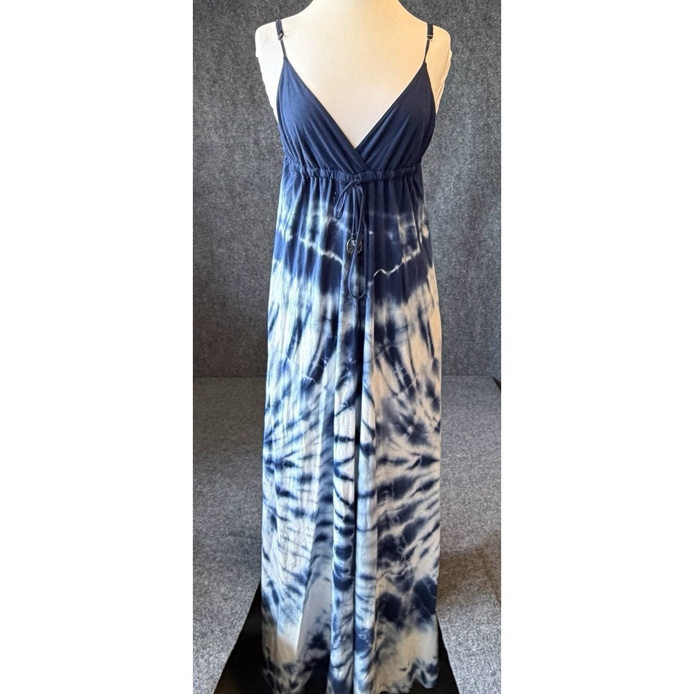 Gypsy 05 Maxi Dress Women Size S Blue White Tie Dye Cotton Boho Beach Charms